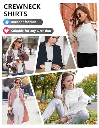 Dalavch 4/5 Pack Women’s Long Sleeve Basic Shirts Crew Neck Slim Fitted Compression Gym Workout Athletic Underscrubs Tops thumbnail 6