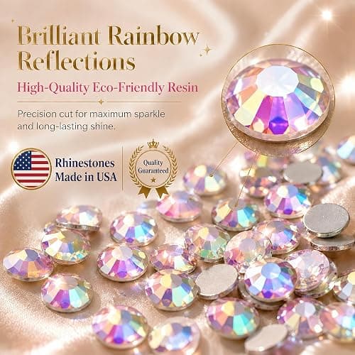 AMZGO 36000Pcs Rhinestones Bedazzling Kit, 30 Colors 3mm Flatback Resin Bedazzler Gems with 4Pcs 10ml B7000 Jewelry Glue for Bedazzled Thing Diamond Art Book Crafting Nail Kit thumbnail 5