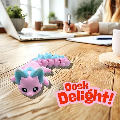 Yipintang 3D Printed Creature Flexible Animals - 8 Inches Fidget Animal for Desk Décor (Candy Fox) thumbnail 4
