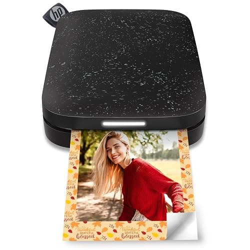 HP Sprocket Portable 2x3 Instant Photo Printer (Black Noir) Print Pictures on Zink Sticky-Backed Paper from Your iOS & Android Device. - Image 1