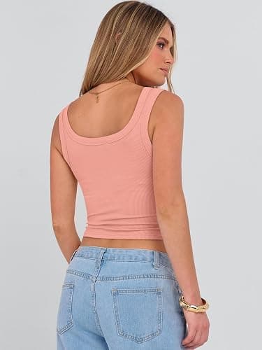 ANRABESS Womens Crop Tank Tops, Soft Breathable Ribbed Slim Fit, Comfy for Basic,Casual,Going Out&Daily Wear thumbnail 5