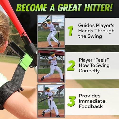 SWINGRAIL Baseball & Softball Swing Trainer + Speed Stick Training Bat + 6 Plastic Training Balls thumbnail 2