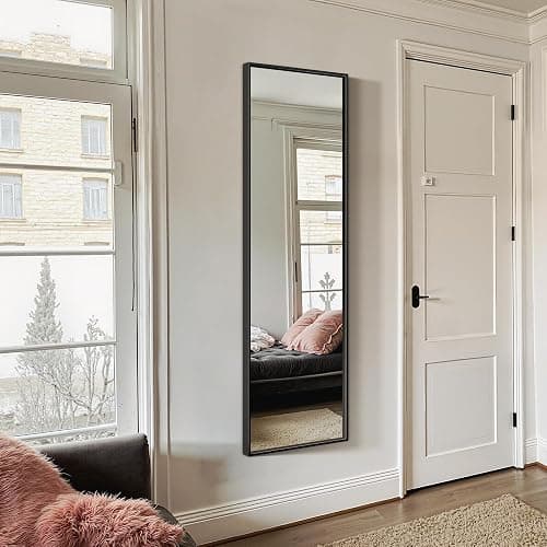 TRAHOME Full Length Mirror, Standing Large Floor Mirror with Aluminum Frame for Bedroom, Living Room, Bathroom(Black) thumbnail 8