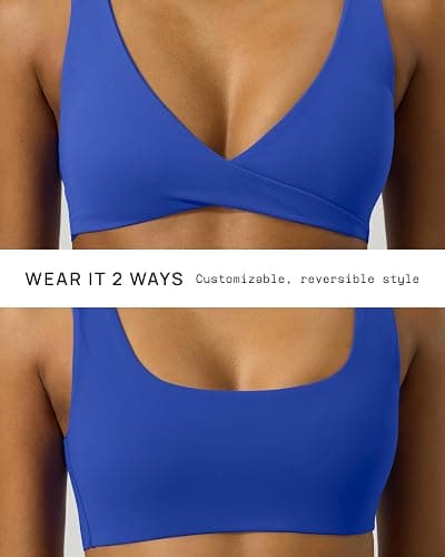 PAVOI ACTIVE Twist Front Sports Bra for Women - Two Ways Customizable Coverage Workout V Plunge Front & Back Bra, FlexFlow thumbnail 2