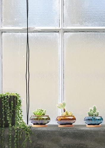 LamDawn Cute Ceramic Succulent Garden Pots, Planter with Drainage and Attached Saucer, Set of 5 -Plants Not Included (Burner) - Burner thumbnail 4