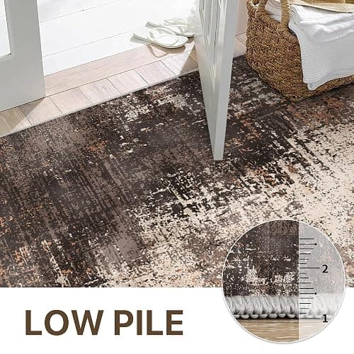 GENIMO 8x10 Area Rugs for Living Room Bedroom, Modern Non-Slip Machine Washable Rug for Hallway Kitchen, Low Pile Soft Carpet for Dining Room Home Office, Brown thumbnail 6