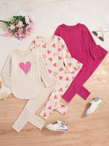 VARMILO Toddler Girl Clothes Sets Fall Warm Sweatshirt Pants Long Sleeve Winter Outfits Size 2-8 Years thumbnail 2