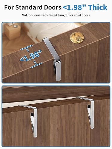 JARLINK Over the Door Organizer for Pantry, Bathroom, 5 Shelf Grey, 2 Pack | Anti-Tilt Design, 44 lb Load Capacity, Hanging Door Organizer with 5 Large Capacity Pockets, Behind Door Storage for Nursery thumbnail 4