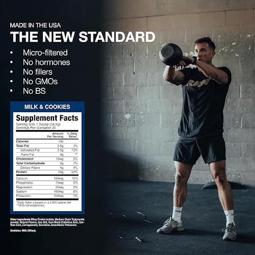 RAW Whey Isolate Protein Powder, Milk & Cookie (CBUM Itholate) - 100% Grass-Fed Sports Nutrition Powder for Muscle Growth & Recovery - Low-Fat, Low Carb, Naturally Flavored - 25 Servings thumbnail 2