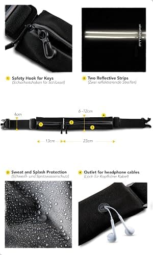 Fitgriff® Running Belt for Men & Women - Secure Jogging Pouch for Phone, Keys & Essentials - For All Cell Phones thumbnail 4