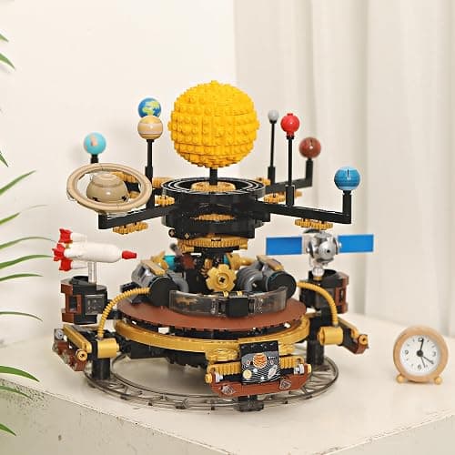 Spinning Solar System Building Blocks Planet Set, STEM Education Science Curriculum Learning Outer Space Toys with Rocket and Satellite Models, Orbiting 9 Planets, Birthday Gift for Ages 8 and Up thumbnail 9