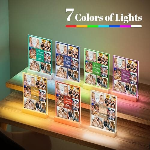 Jkolalin Custom Picture Frames with Photo, Personalized Picture Frame with Night Light, Custom Photo Frame, Customized Best Friend Photo Gifts, Personalized Birthday Gifts for Women Friends Her Him thumbnail 6