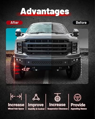 EVIL ENERGY 6x5.5 Wheel Spacers 2 inch Compatible for Tacoma 1995-2022, 6x139.7 mm 6 Lugs 108 mm Hub Bore M12x1.5 Studs Black, Not Hubcentric - 2 inch thumbnail 5