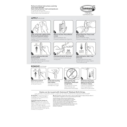 Command Medium Designer Hooks, 18-Hooks, 24-Strips, Damage Free Hanging thumbnail 10