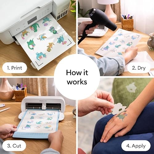 Cricut® Printable Temporary Tattoo Paper for Inkjet Printers - 8.5 in x 11 in (8 ct) thumbnail 6