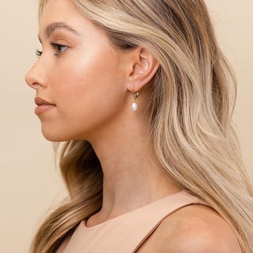 PAVOI Handpicked AAA+ Quality Freshwater Cultured Pearl Earrings Leverback Dangle Stud Pearl Earrings thumbnail 2