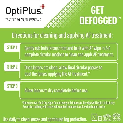 OptiPlus Anti Fog Pre-Moistened Cleaning Wipes for Glasses, Screens, Lenses - Quick-Dry, Scratch-Free, 100 Count thumbnail 7