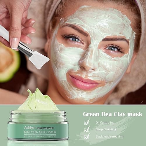 Ashlyn 3-Piece Mud Mask Set, Green Tea Mud Mask, Rose Mask Skincare Series, Dead Sea Foaming Deep Cleansing Mask, Firming Oil Control, Pore-Minimizing Skincare, 8.46 oz thumbnail 4