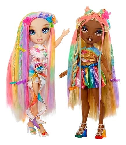 Rainbow High Hair Chalk & Style Meline – Rainbow & Gold 11” Doll. Washable Rainbow Hair Chalk, Color, Style, Play, Rinse & Repeat. Kids Gift 4-12+ thumbnail 7