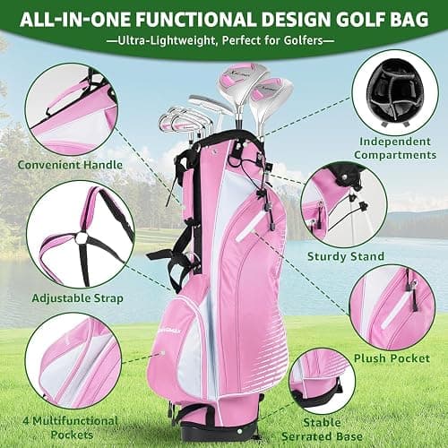8 Pieces Complete Golf Club Set for Men & Women (Left/Right Hand) – Full Set with Fairway Wood, Hybrid, Irons, Putter & Lightweight Bag – Beginner Friendly, Best Value for Distance & Accuracy thumbnail 3