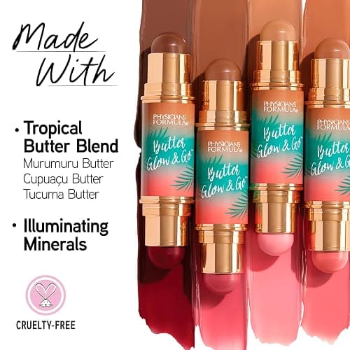 Physicians Formula Butter Glow & Go Multiuse Stick, Ultra-Creamy Radiant Finish Formula with Murumuru Butter, Vegan & Cruelty-Free- Berry Tan thumbnail 5