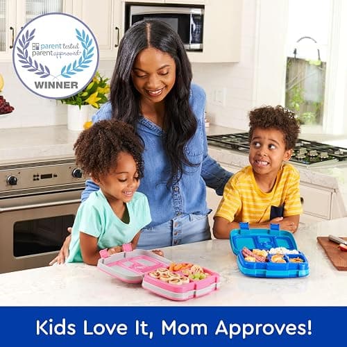 Bentgo Kids Prints Leak-Proof, 5-Compartment Bento-Style Kids Lunch Box - Ideal Portion Sizes for Ages 3-7, Durable, Drop-Proof, Dishwasher Safe, & PFAS & BPA-Free Materials (Sharks) thumbnail 2