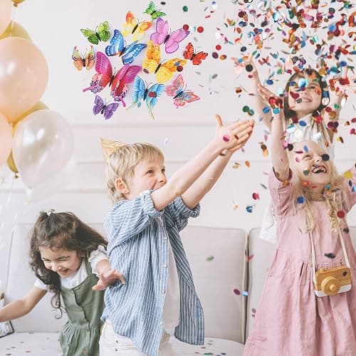 OPSEAM Butterfly Wall Decor 24/48 PCS, 3D Butterflies Stickers for Party Decorations with Magnets(Colorful, 24) thumbnail 2