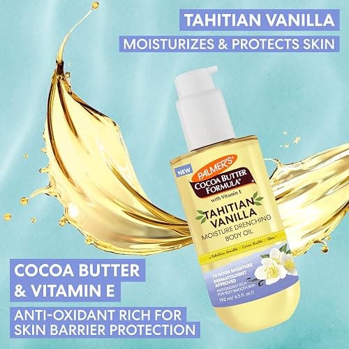 Palmer's Cocoa Butter Formula Body Oil, Moisture Drenching Tahitian Vanilla, 6.5 Oz, 72Hr Hydration with Shea Butter & Vitamin E for Softer Skin, Protects & Soothes Dryness, Dermatologist Approved thumbnail 5