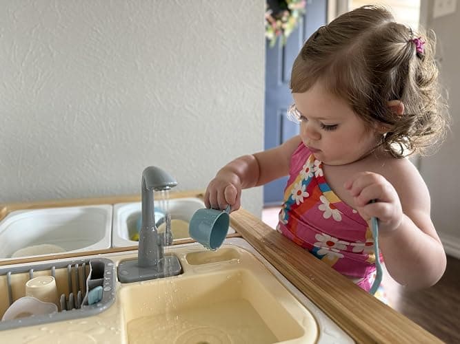 Beright Play Kitchen Sink Toys, Toddler Sink Toys with Upgraded Faucet, Pretend Play Toys Running Water, Perfectly Matched with Beright Sensory Table thumbnail 7