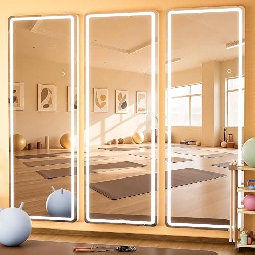 WINNICE Full Length Mirror with Lights, 56" x 15.8" LED Lighted Floor Standing Mirror, Tempered Glass, White thumbnail 7