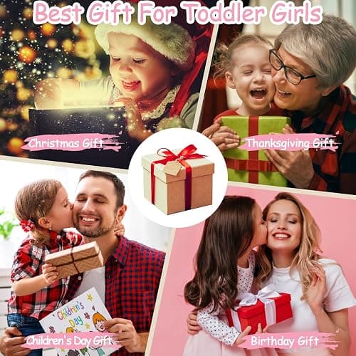Crayline Pop Up Princess Tent with Star Light, Toys for 1 2 3 Year Old Girl Birthday Gift, Baby Girl Toys, Ball Pit for 12-18 Months Toddler Gift, Easy to Pop Up and Assemble(Pink) thumbnail 7