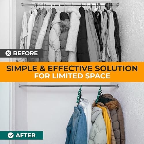 CraftyCrocodile Space Saving Hangers for Clothes - 4 in Pack, Heavy Duty Plastic, Multi Closet Space Savers for Shirts, Pants, Jeans, Sweaters - Hanger Organizer Space Saver - 4 thumbnail 4