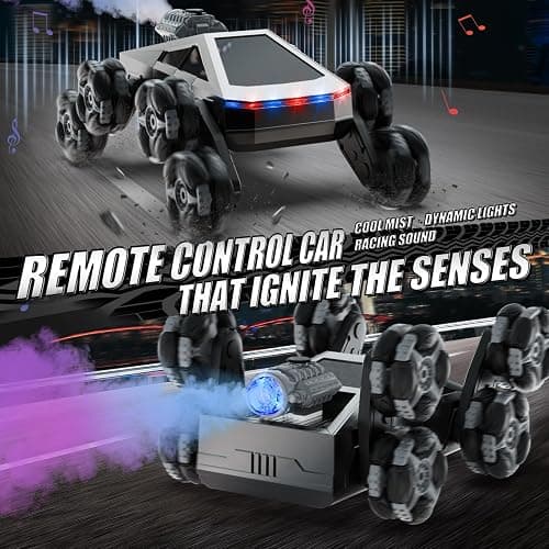 UFOLED 8 Wheel RC Stunt Car with Gesture Control, Spray & LED Lights, Gesture Sensing Remote Control Cars for Boys Age 6 7 8-12 13 14 Year Old, Christmas Birthday Gifts Ideas for Kids thumbnail 4