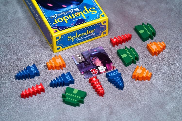 Asmodee Splendor The Sun Never Sets Board Game Expansion - Enhance Gameplay with New Strategies & Challenges, Fun for Families, Kids & Adults, Ages 10+, 2-4 Players, 45 Min Playtime thumbnail 6