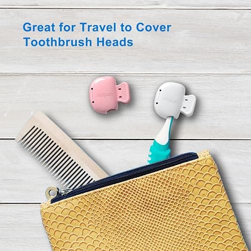 Mspan Toothbrush Head Cover Cap: Tooth Brush Travel Case Protector Plastic Clip Compatible with Manual & Electric Toothbrush for Adults Kids - 2 Packs thumbnail 6