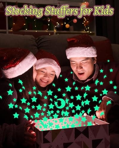 Greingways 201 Pcs Glow in The Dark Stars Stickers for Ceiling Bedroom, Stocking Stuffers for Kids Ages 3-5, 4-8, 8-12, Boys Girls Room Decor Wall Stickers Easter Basket Stuffers for Toddler - Green thumbnail 6