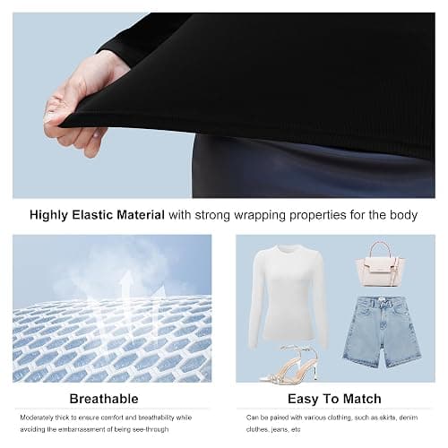 TYCTOS 5 Pack Long Sleeve Tops for Women Stretchy Fitted Long Sleeve Shirt Women Crew Neck Basic Tops for Woman Tops thumbnail 5