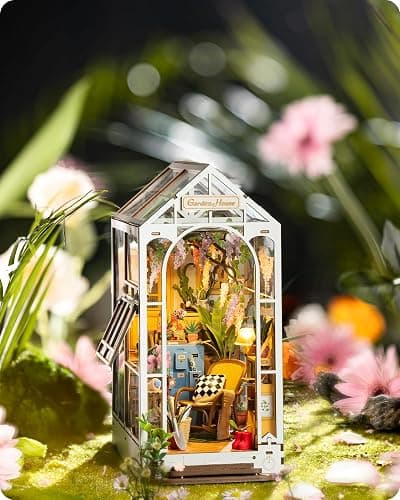 Rolife DIY Book Nook Kit Garden House, DIY Miniature Booknook Kit 3D Creative Decorative Bookend Bookshelf Insert 3D Puzzle for Adults, Halloween/Christmas Decorations/Gifts for Adults (Garden House) thumbnail 9