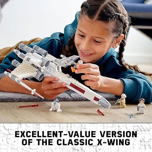 LEGO Star Wars Luke Skywalker's X-Wing Fighter 75301 Building Toy Set - Princess Leia Minifigure, R2-D2 Droid Figure, Jedi Spaceship from The Classic Trilogy Movies, Great Gift for Kids, Boys, Girls thumbnail 3