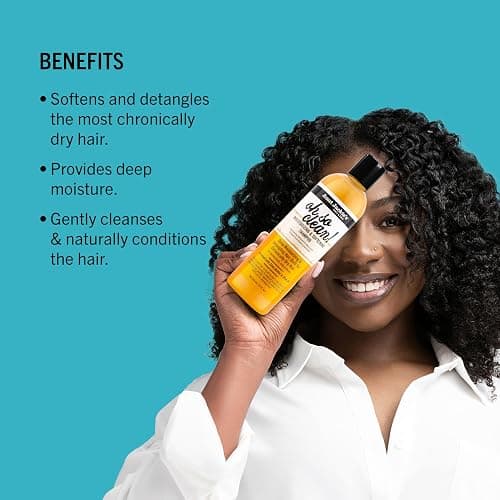 Aunt Jackie's Curls and Coils Oh So Clean Deep Moisturizing and Softening Hair Shampoo for Natural Curls, Coils and Waves, Enriched shea Butter, 12 oz thumbnail 3