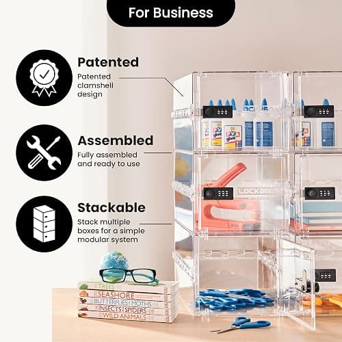 Lockabox One™ | Premium Lock Box | Medium Combination Lock Box For Food, Medicine & Home Safety | External Size 12 x 8 x 6.6 inches (Crystal) thumbnail 10