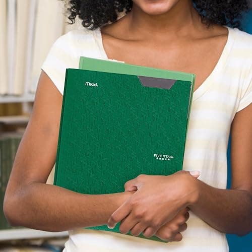 Five Star 2-Pocket Folder, Plastic Folder with Stay-Put Tabs and Prong Fasteners, Holds 8-1/2" x 11" Paper, Forest Green (72111) thumbnail 8