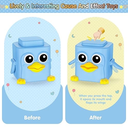 BASUN Stacking Toys Set for Toddlers 18+ Months, 6 in 1 Infant Sensory Toys with Changing Expressions, Pressable Animal Stacking Blocks, Christmas Birthday Gifts for 1 2 3 4 Years Old Baby Boys Girls thumbnail 3