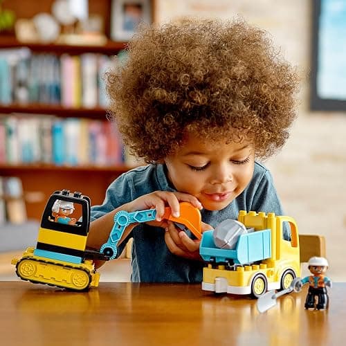 LEGO DUPLO Town Truck & Tracked Excavator Construction Vehicle 10931 Toy for Toddlers 2-4 Years Old Girls & Boys, Fine Motor Skills Development and Learning Toy thumbnail 2