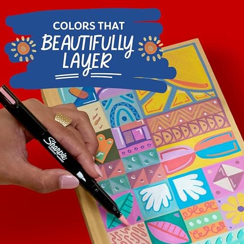 Sharpie Creative Markers Variety Pack, Water-Based Acrylic Paint Markers, Bullet Tip, Assorted, 36 Count thumbnail 7