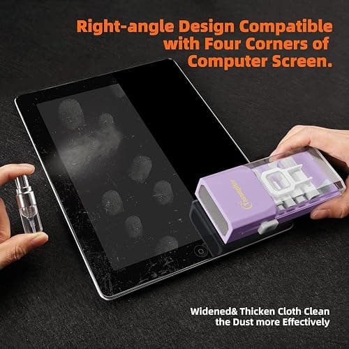 Tassmpitor Laptop Screen Keyboard Cleaner Kit, All in 1 Electronic Cleaning Tool for MacBook iPad iPhone Pro Cell Phone, Brush Tool for Tablet, Computer, PC Monitor,TV Camera Lens with Patent, Purple thumbnail 10
