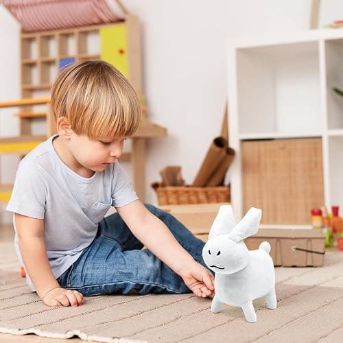 Adenzai White Gubby Rabbit Plush Toy – Soft Forsaken Gubby Plush Stuffed Animal, Cute Game Character Collectible Plushie Gift for Kids and Gamers (Rabbit White Gubby) thumbnail 6