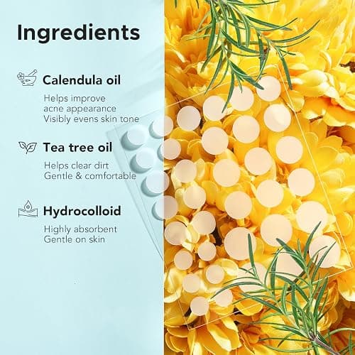 TKTK Pimple Patch Acne Patch, 4 Sizes 560 Patches Acne Absorbing Cover Patch, Hydrocolloid Invisible Acne Patches For Face Zit Patch Acne Dots Tea Tree, Calendula Oil - 4 Pack thumbnail 3