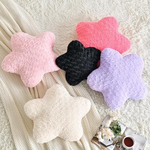 ZCNYCLAM Star Pillow, 14.9" Star Shaped Plush Pillow for Couch Bed Sofa, Cute Decorative Throw Pillows with Soft Faux Fur Room Decor for Bedroom Living Room (Beige) thumbnail 4