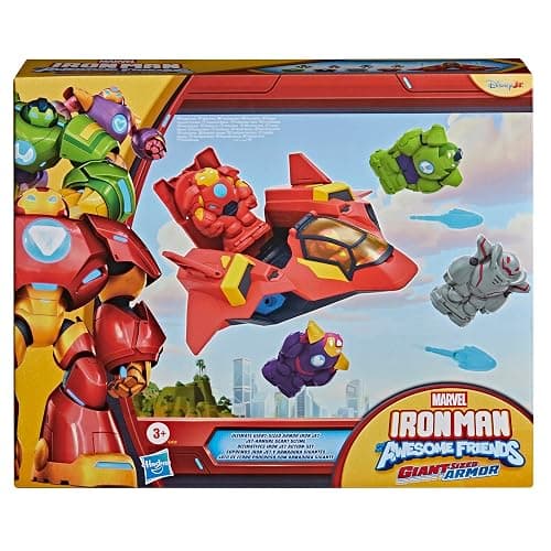 Disney Jr. Series Marvel’s Iron Man and his Awesome Friends Ultimate Giant-Sized Armor Iron Jet Toy Set, 3-Inch Action Figures, Armor Suits, Vehicle thumbnail 2
